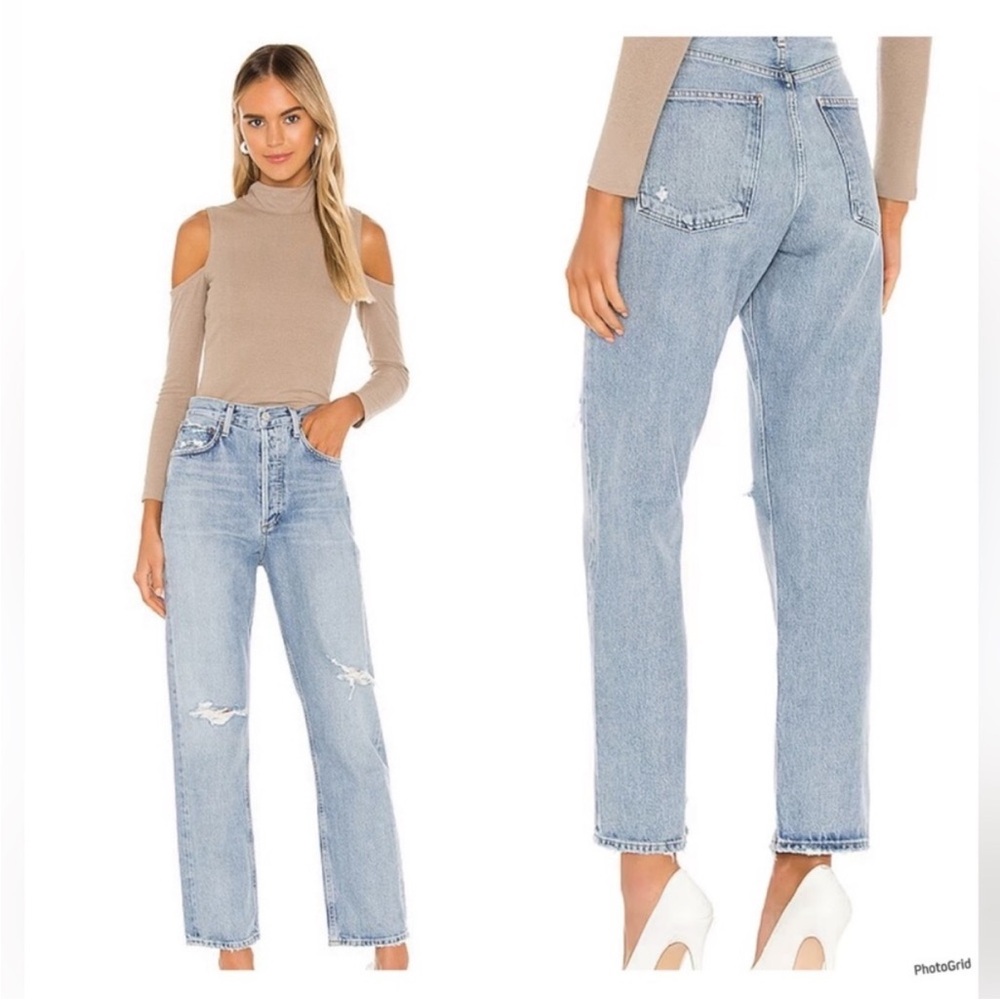 Agolde 90s loose mid rise Distressed Jeans color captured
